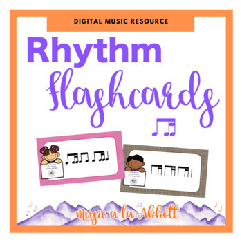 Preview of Digital Rhythm Flashcards, with sound: one eighth-two sixteenth notes