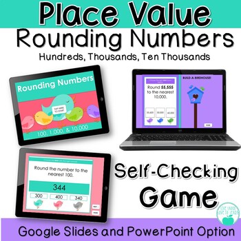 Preview of Digital Rounding Numbers Place Value Self-Checking Game