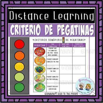 Preview of Digital Rubric with Stickers for Secondary Spanish Learners Distance Learning