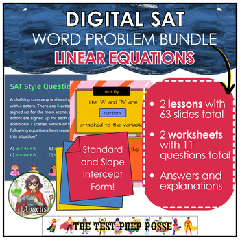 Preview of Digital SAT Bundle: Lessons and Worksheets on Linear Word Problems