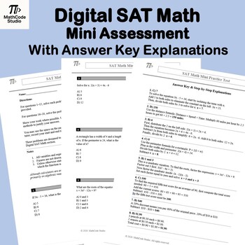 Preview of Digital SAT Math Practice – SAT Math Mini Test (With Answer Key)