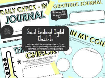 Preview of Digital SEL Daily Check-In Google Slides