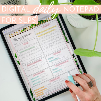 Preview of Digital SLP Daily Planning Page