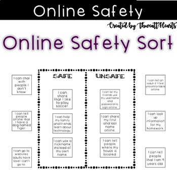 Preview of Online Safety Digital Footprint Sort