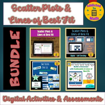 Preview of Digital Scatter Plot & Line of Best Fit Activity BUNDLE #2