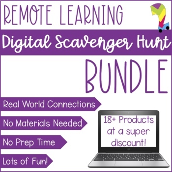 Preview of Digital Scavenger Hunt Bundle | Virtual Lessons | No Prep Zoom Scavenger Hunts