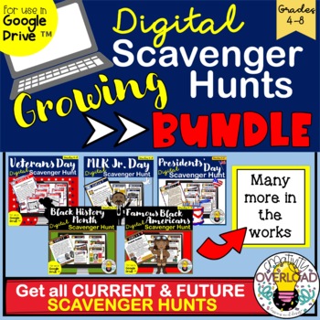 Preview of Holiday Scavenger Hunt GROWING BUNDLE | Google Slides & Forms Holiday Activities