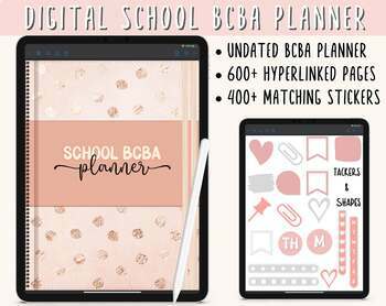 Preview of Digital School BCBA Planner | BCBA Planner and Stickers for iPad with Goodnotes