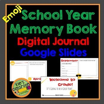Digital School Year Memory Book Emoji Theme Google Slides