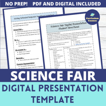Preview of Digital Science Fair Template for Middle School