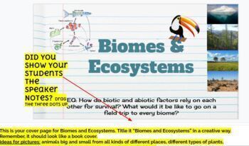 Preview of Digital Science Interactive Notebook- BIOMES & ECOSYSTEMS Notes template