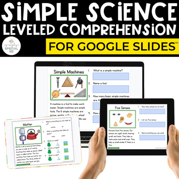 Preview of Digital Science Comprehension | Google Slides™  | Special Education