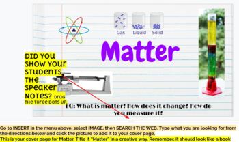 Preview of Digital Science Notebook- MATTER Notes template