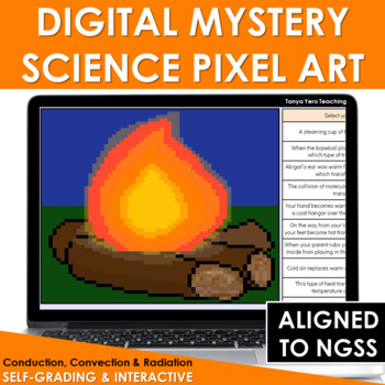 Preview of Digital Science Pixel Art Mystery Picture Conduction Convection and Radiation
