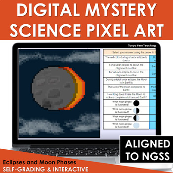 Preview of 2024 Solar Eclipse Activities Digital Science Pixel Art Moon Phases and Eclipses