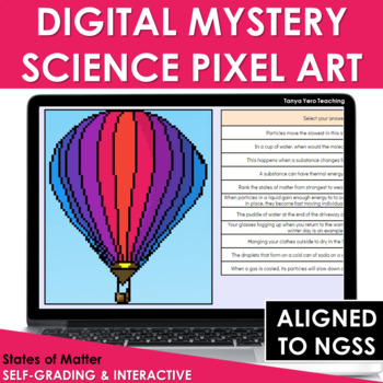 Preview of Digital Science Pixel Art Mystery Picture States of Matter NGSS Google