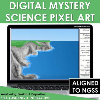 Preview of Digital Science Pixel Art Mystery Picture Weathering Erosion and Deposition