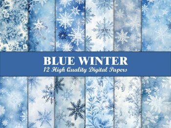 Winter digital paper - winter, bear, snowman, snowflake scrapbook patterns