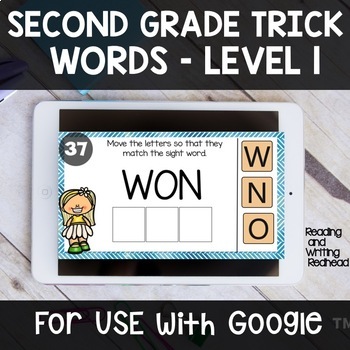 Preview of Digital Second Grade Sight Words Trick Words Level 1