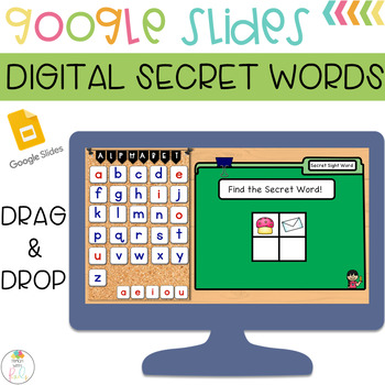 Preview of Digital Secret Words Fry 100 Sight Words Google Classroom