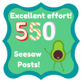 Digital Seesaw post achievement stickers 350-650