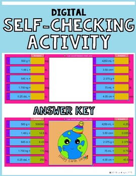 Preview of Digital Self-Checking Activity Converting Metric Units Review