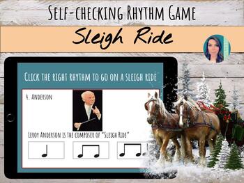 Preview of Digital Self-checking Rhythm Game | Anderson's Sleigh Ride for Google Slides
