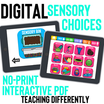 Preview of Digital Sensory Choice Board for Distance Learning