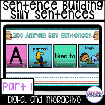 Preview of Digital Sentence Building with Silly Sentences for Google Slides Part 1