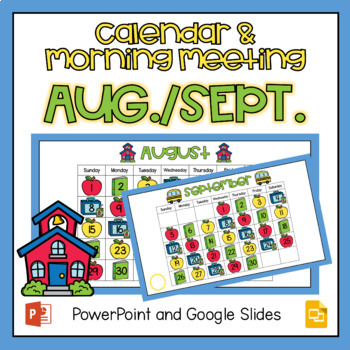 Preview of Digital Calendar and Morning Meeting Slides: August & September