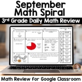 Digital September Math Spiral Review for Google Classroom:
