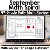 Digital September Math Spiral Review for Google Classroom: