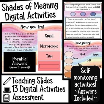Preview of Digital Shades of Meaning Activities & Assessment