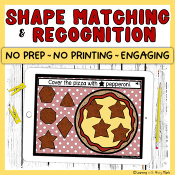 Preview of Digital Shape Recognition Activity - Pizza 2D Shape Matching BOOM Cards
