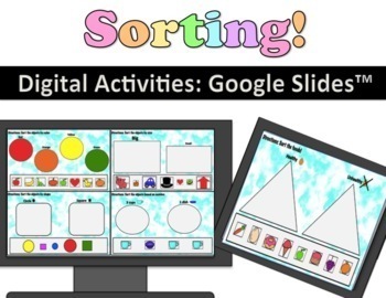 Preview of Digital Shapes, Colors & MORE Sorting Activities Google Slides-Google Classroom 
