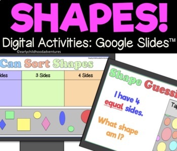 Preview of Digital Shapes Mini-Lesson Visuals and Activities for GoogleSlides™