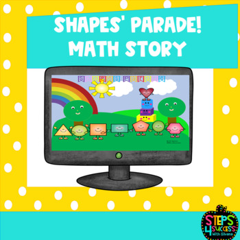 Preview of Digital Shapes Parade Math Story distance learning