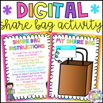Preview of Digital Share Bag Activity: Back to School Distance Learning