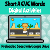 Digital Short A CVC Word Practice for Seesaw and Google Classroom