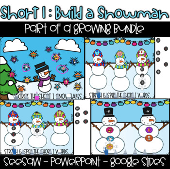 Preview of Digital Short I Snowmen -Seesaw - Google Slides - Powerpoint