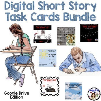 Preview of Digital Short Story Task Cards Bundle (Google Drive Edition)