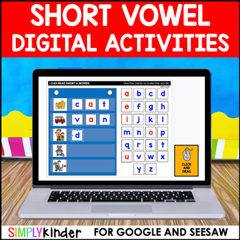 Preview of Digital Short Vowel Word Work for Google & Seesaw
