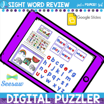 Preview of Digital Sight Word Spelling and Word Work Activities | Seesaw | Google Slides
