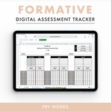 Digital Sight Word Assessment Tracker | Fry Words