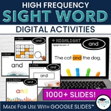 Digital Sight Word Fluency Practice Activities -Editable R