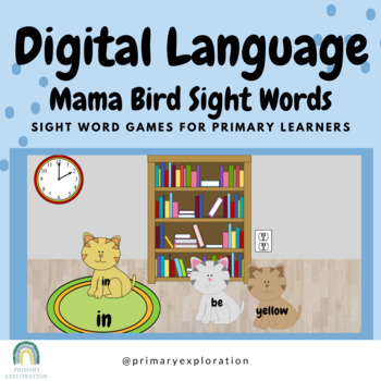 Preview of Digital Sight Word Game: Cat Nap Sight Words: Pre-Primer Ed {Google Slides}