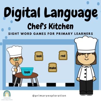 Preview of Digital Sight Word Game: Chef's Kitchen: Pre-Primer Edition {Google Slides}