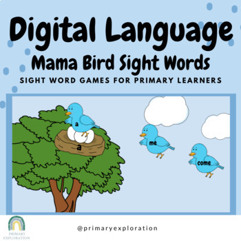 Preview of Digital Sight Word Game: Momma Bird Sight Words: Pre-Primer Ed {Google Slides}