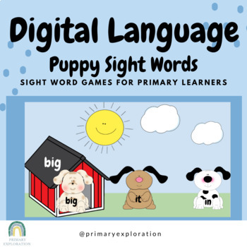 Preview of Digital Sight Word Game: Puppy Sight Words: Pre-Primer Edition {Google Slides}