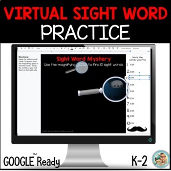 Preview of Digital Sight Word Magnifying Glass Mystery | Google Slides